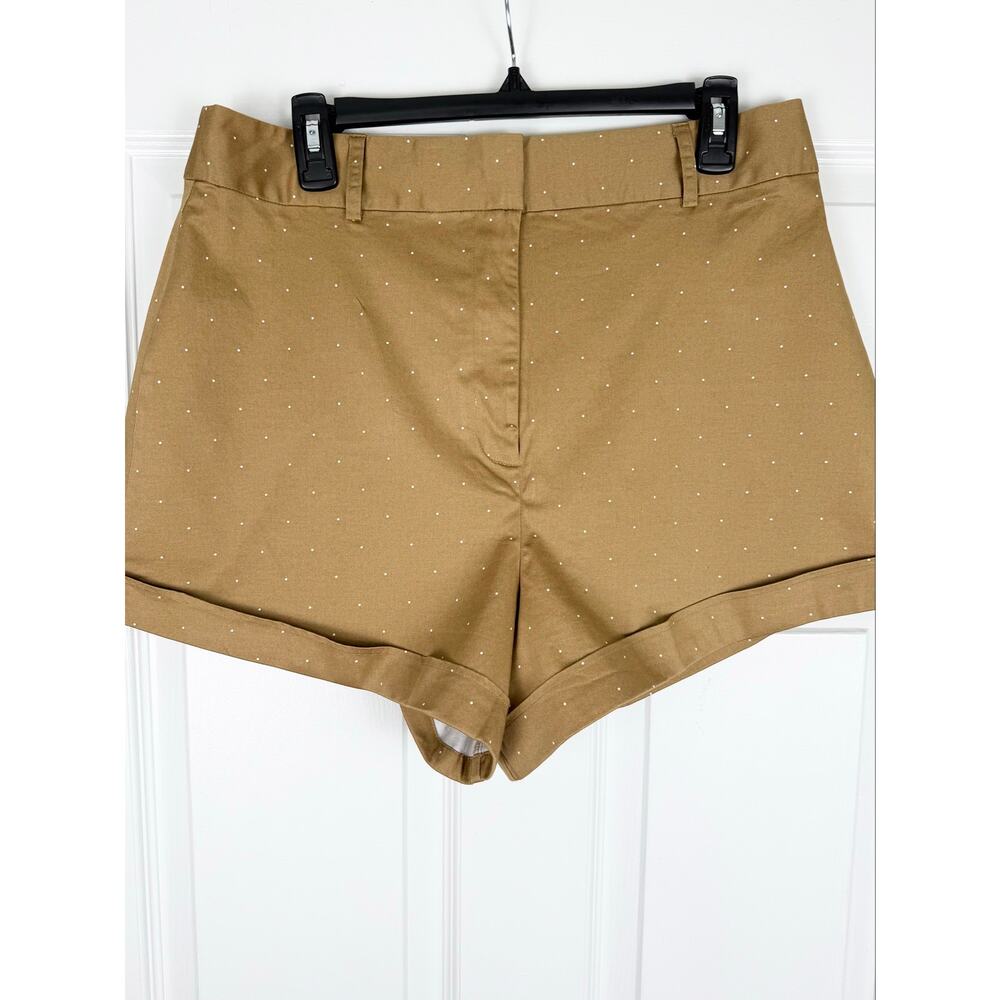 NWT Danielle Bernstein X Macys Golden Tan Polka Dot Short Shorts Size 14